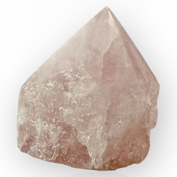 Rose Quartz Crystal Generator Point with a Rough Base Polished Point - 534g - Picture 14 of 15